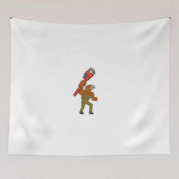 Item preview, Hawk Plumber Wrench Cartoon designed and sold by patrimonio.
