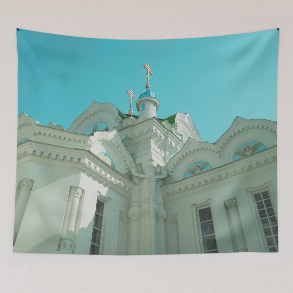Item preview, Orthodox temple against the background of the blue cloudless sky, architectural decision  designed and sold by helenkaiy.