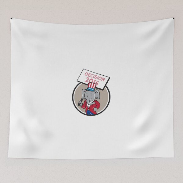Item preview, Republican Elephant Mascot Decision 2016 Circle Cartoon designed and sold by patrimonio.