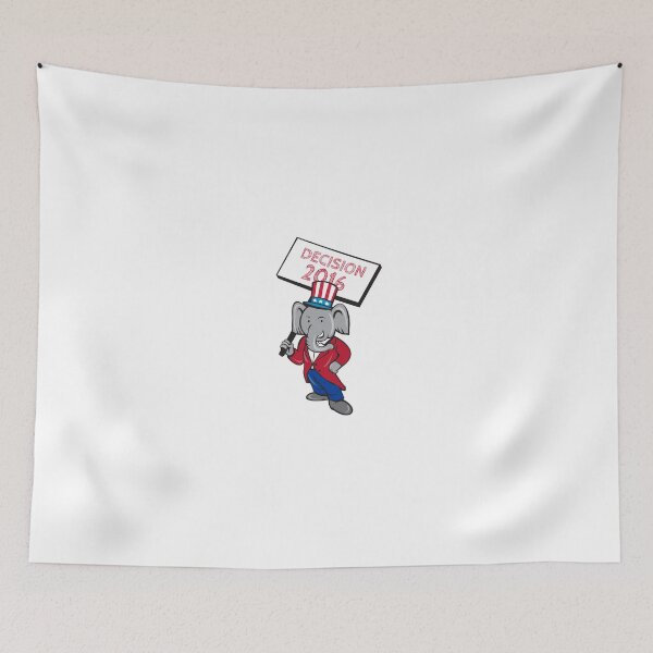 Item preview, Republican Elephant Mascot Decision 2016 Placard Cartoon designed and sold by patrimonio.
