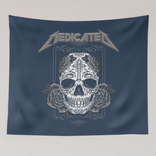 Item preview, Medicated - Retro Metal Band style designed and sold by nihoyo.