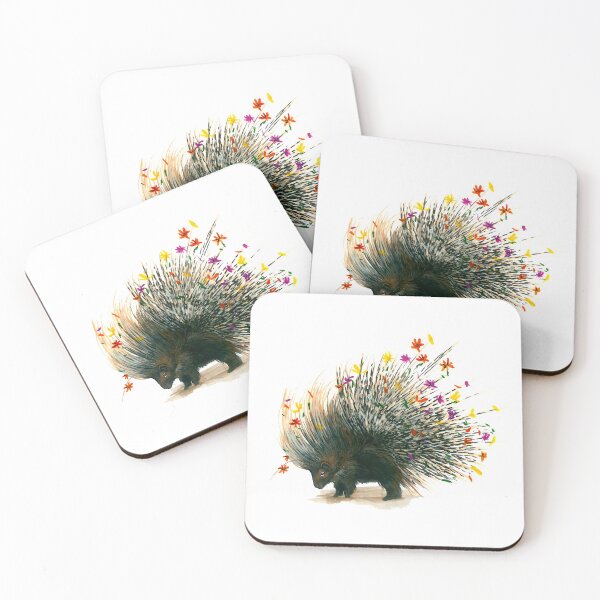 Item preview, Watercolor Porcupine with flowers designed and sold by CarolineJordaan.