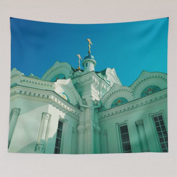 Item preview, Orthodox temple against the background of the blue cloudless sky, architectural decision  designed and sold by helenkaiy.