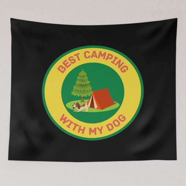 Item preview, Best Camping With My Dog Funny Hiking Quote designed and sold by mirzadesign.