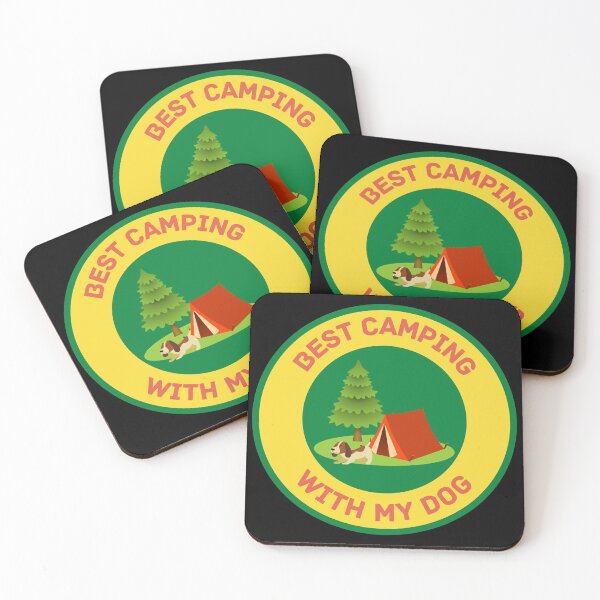 Item preview, Best Camping With My Dog Funny Hiking Quote designed and sold by mirzadesign.