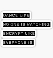 Encrypt like everyone is watching (B&W BG) Sticker