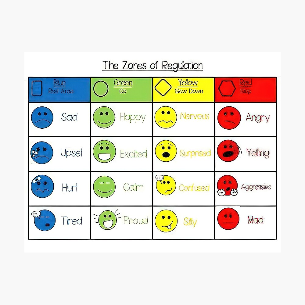 the zones of regulation poster for sale by kristinschae redbubble