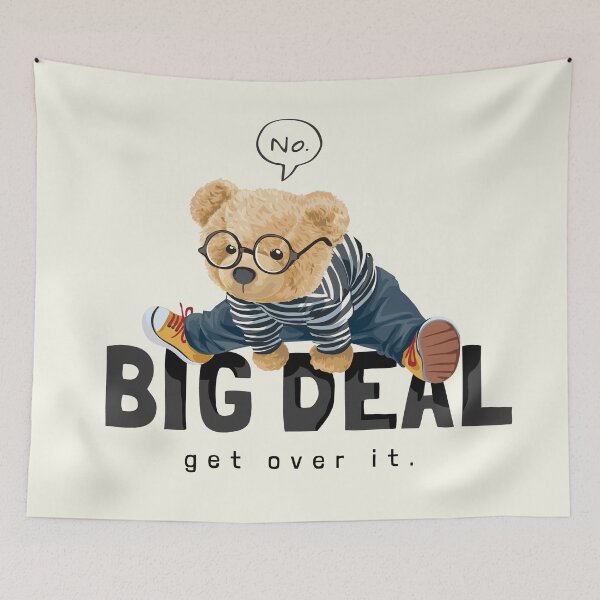 Item preview, Cute Bear Toy Glasses Jumping Big Deal Slogan designed and sold by Peekonet.