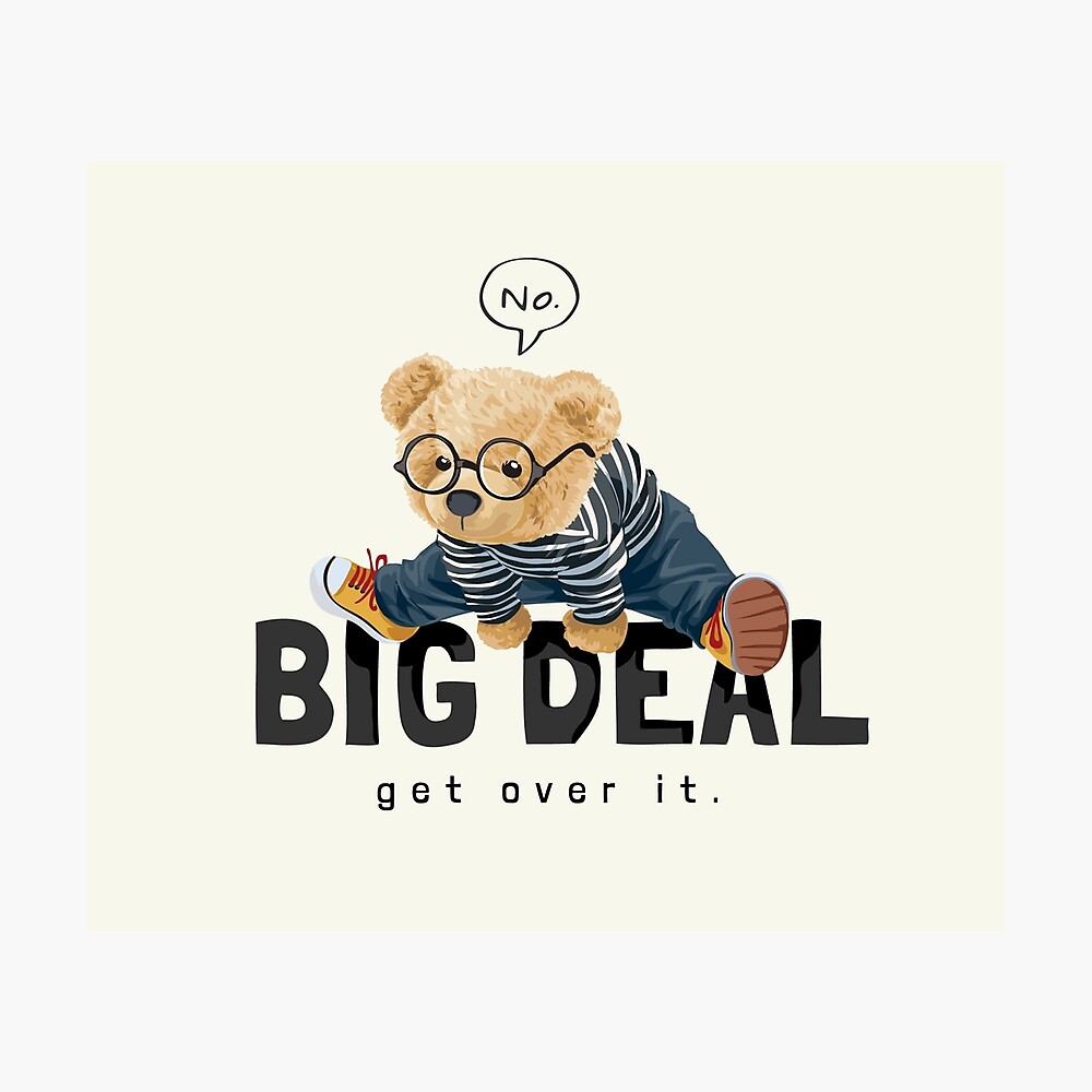 Premium Vector  Cool teddy bear illustration with relax text on