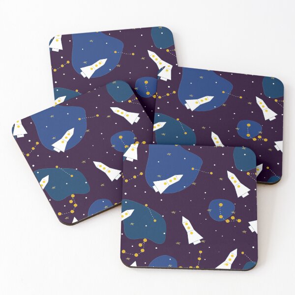 Item preview, seamless pattern with stars, rocket and planets designed and sold by Mirosi-S.