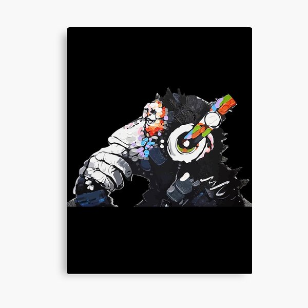 banksy dj Monkey Thinker with Headphones hdb Canvas Print
