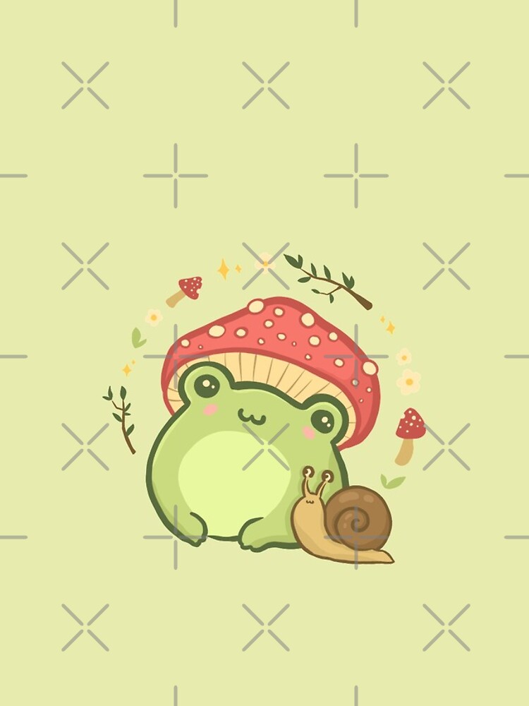 Disover Super Cute Kawaii Frog with Toadstool Mushroom Hat Snail iPhone Case