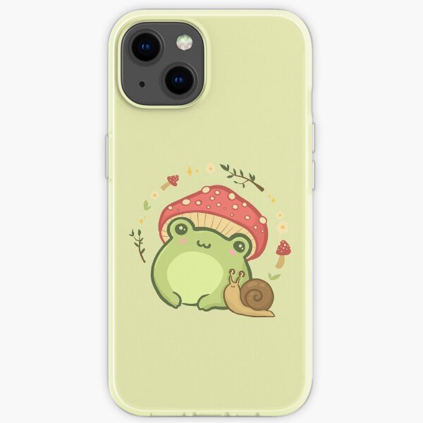 Cottagecore Aesthetic Cute Vintage Frog and Snail iPhone Soft Case