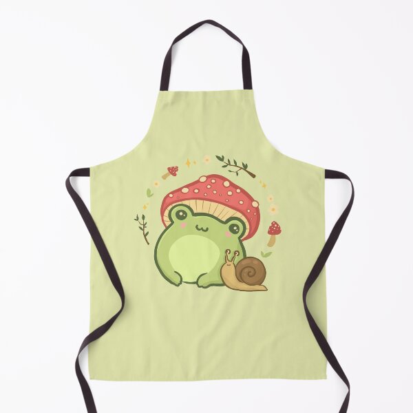 Item preview, Cute Kawaii Frog with Toadstool Mushroom Hat and Snail: Cottagecore Aesthetic Love designed and sold by MinistryOfFrogs.