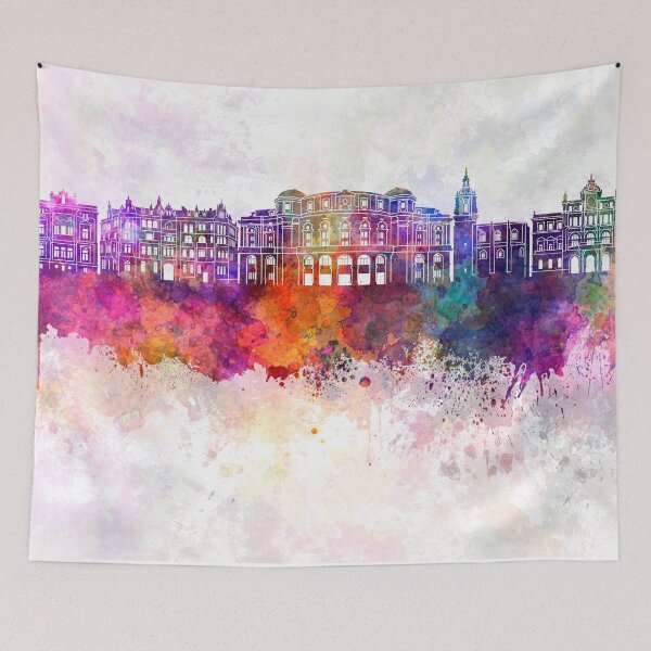 Item preview, Bilbao skyline in watercolor background designed and sold by paulrommer.