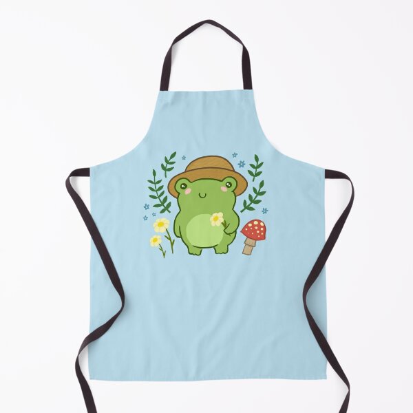Cute Kawaii Frog with Toadstool Mushroom Hat and Snail: Cottagecore  Aesthetic Love Apron for Sale by MinistryOfFrogs