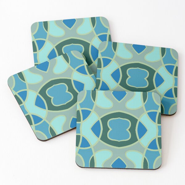 Item preview, Blue green abstract textile pattern designed and sold by Sasacolor.