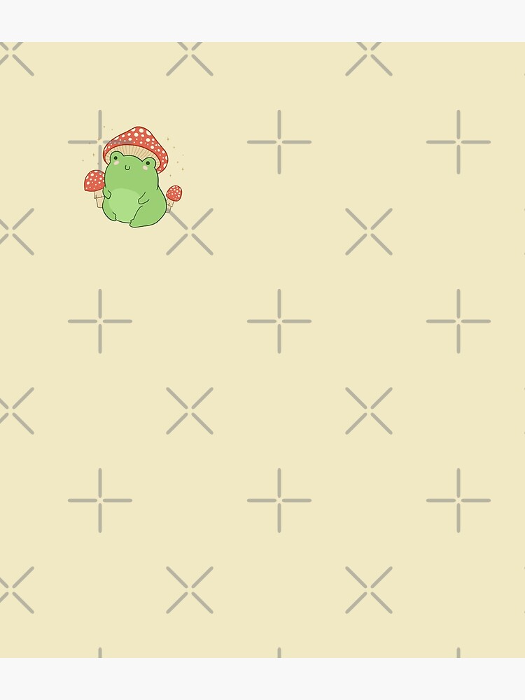 frog with mushroom hat and toadstools  cottagecore aesthetic froggy