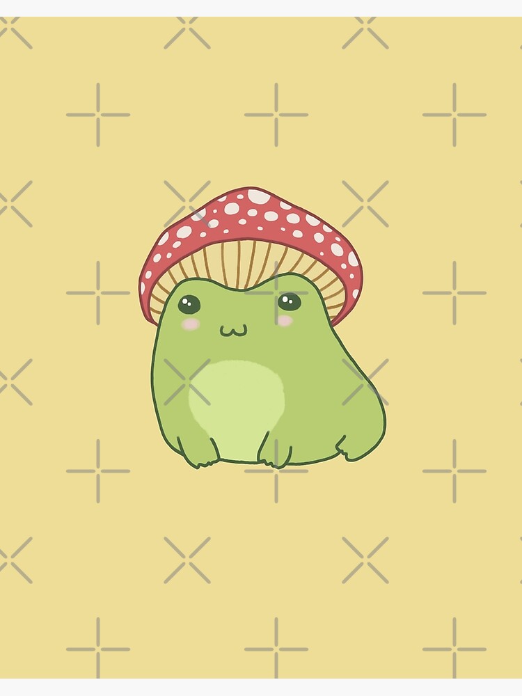 Cute Kawaii Frog with Toadstool Mushroom Hat and Snail: Cottagecore  Aesthetic Love Pet Bandana for Sale by MinistryOfFrogs