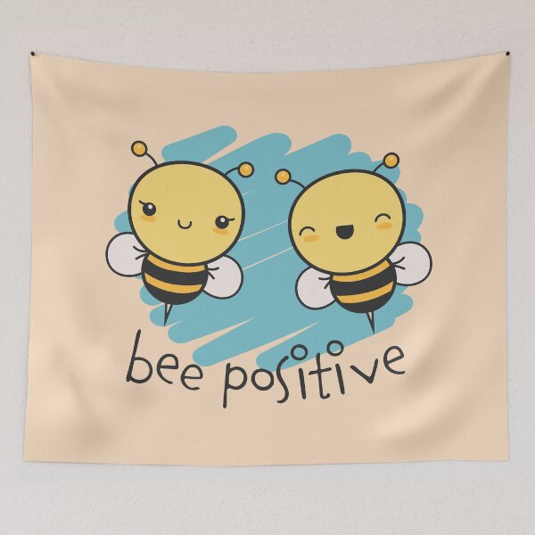 Item preview, Bee Positive Cute Kawaii Cartoon Bees  designed and sold by BobJolley.