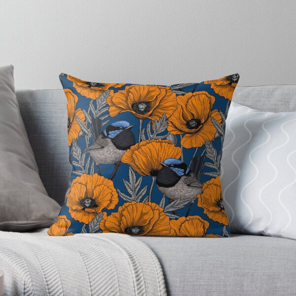 Navy and orange clearance cushions