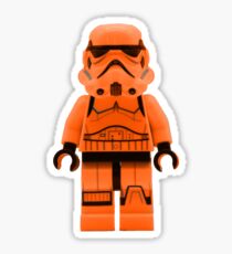Orange Lego Storm Trooper Sticker