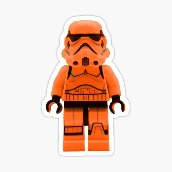 Orange Lego Storm Trooper Sticker