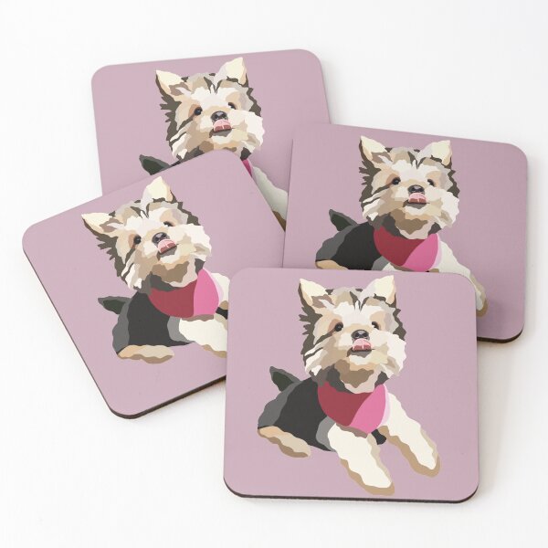 Item preview, Yorkie Pink Scarf Dog Portrait Digital Illustration designed and sold by sherylwylie.