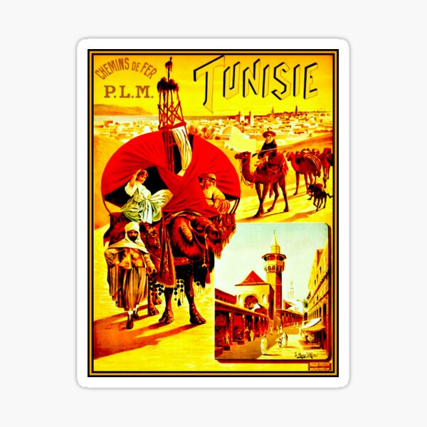 TUNISIA; Vintage Travel Advertising Print Sticker
