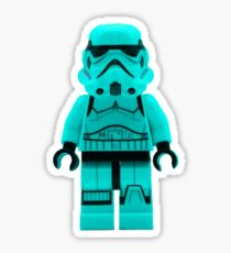Turquoise Blue Lego Storm Trooper Sticker