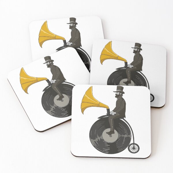 Item preview, Old Man Riding Vintage Vinyl with Gramophone designed and sold by djbingib.