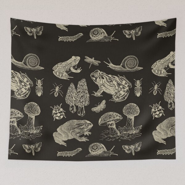 Item preview, Goblincore Vintage Biology: Nature Lover's Collection of Frog, Mushroom, Snail, and Moth Insects for Science and Natural History Fan designed and sold by MinistryOfFrogs.