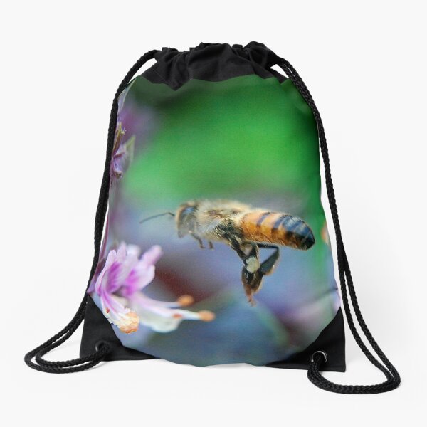 Bee on Basil Drawstring Bag