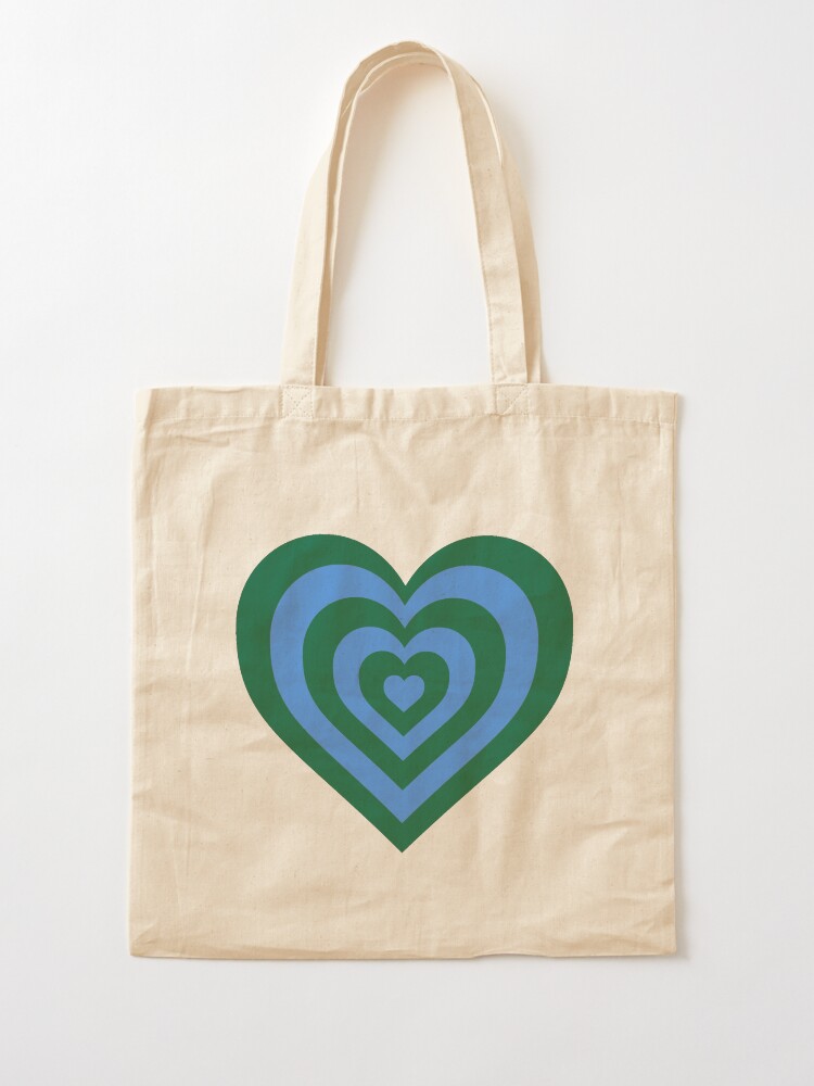 Sky Blue and Olive - Powerpuff Girls Retro Heart