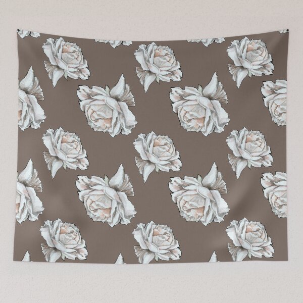 Item preview, vintage rose aesthetic pattern in taupe designed and sold by rudakropka.