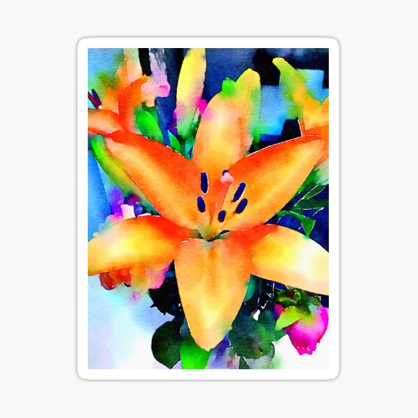 Orange Lily Sticker