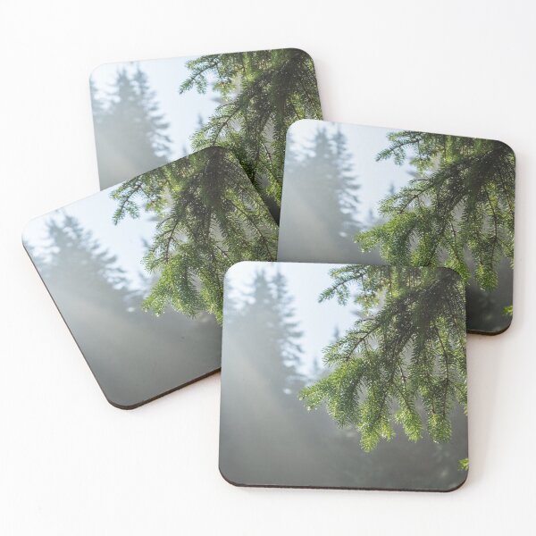 Item preview, Forest Bathing - Fog and Sunbeams Among Evergreen Pines designed and sold by Georgia Mizuleva.