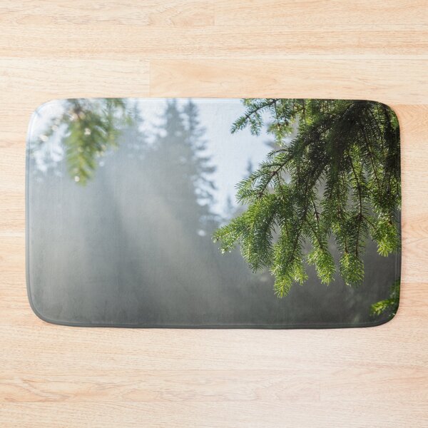 Item preview, Forest Bathing - Fog and Sunbeams Among Evergreen Pines designed and sold by Georgia Mizuleva.
