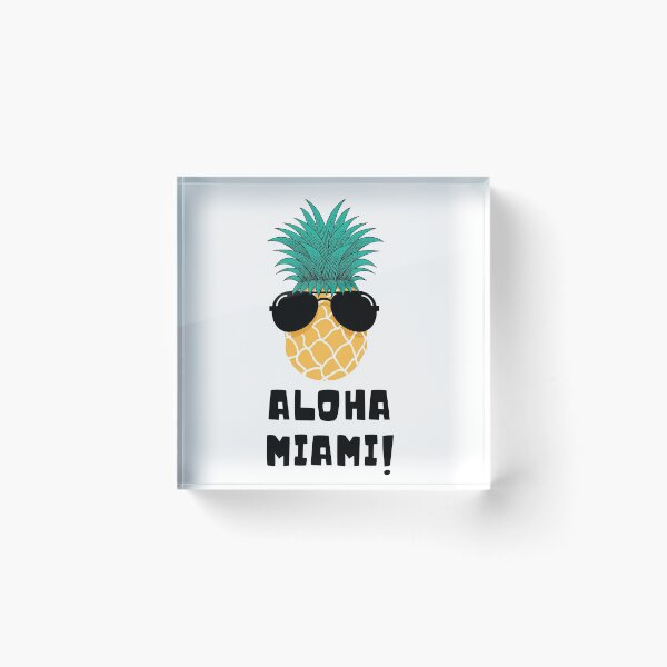 Item preview, Hawaiian Pineapple Wearing Sun Glassess Saying Aloha Miami designed and sold by catchyology.