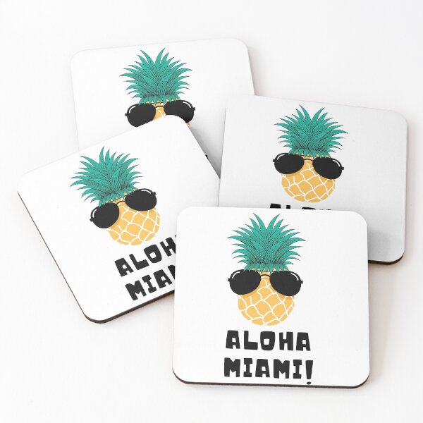 Item preview, Hawaiian Pineapple Wearing Sun Glassess Saying Aloha Miami designed and sold by catchyology.