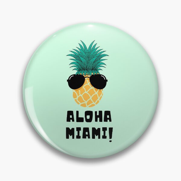 Item preview, Hawaiian Pineapple Wearing Sun Glassess Saying Aloha Miami designed and sold by catchyology.