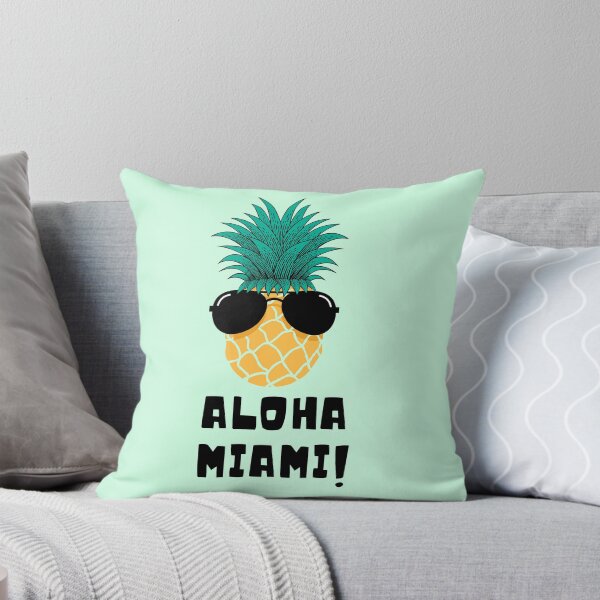 Item preview, Hawaiian Pineapple Wearing Sun Glassess Saying Aloha Miami designed and sold by catchyology.
