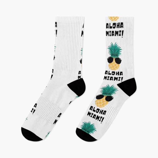 Item preview, Hawaiian Pineapple Wearing Sun Glassess Saying Aloha Miami designed and sold by catchyology.