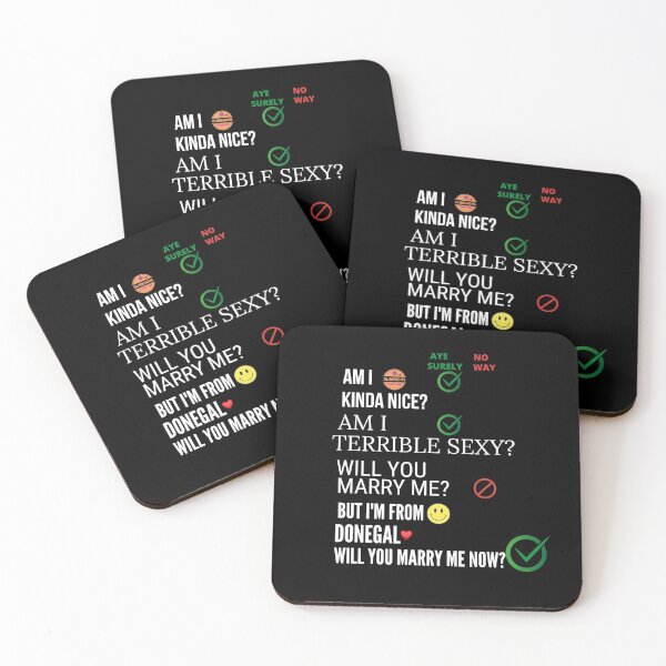 Item preview, WILL YOU MARRY ME? I'M FROM DONEGAL BLACK designed and sold by OliDesigns.