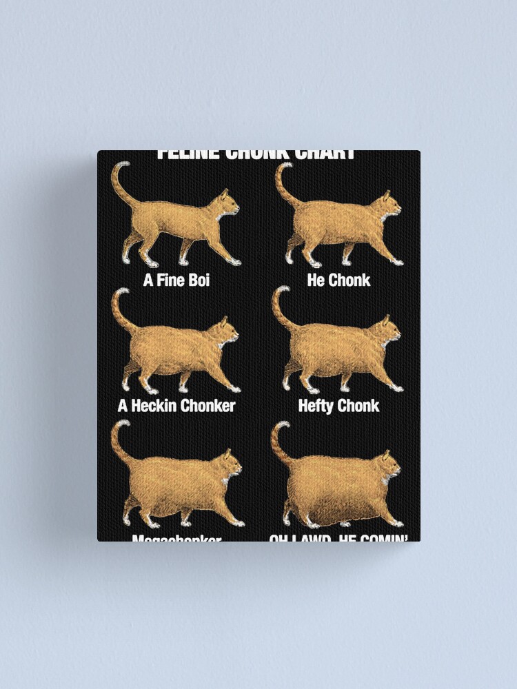 Feline Chonk Chart Funny Chonk Cat Meme Canvas Print For Sale By Herbal0128aac Redbubble