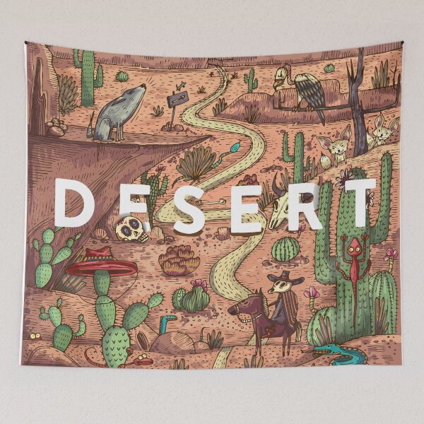 Item preview, Detailed Colorful Vector Illustration Wild Life Desert with Animals Birds Plants designed and sold by Peekonet.
