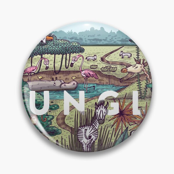 Item preview, Detailed Colorful Vector Illustration Wild Life Jungle with Different Animals Birds Plants designed and sold by Peekonet.
