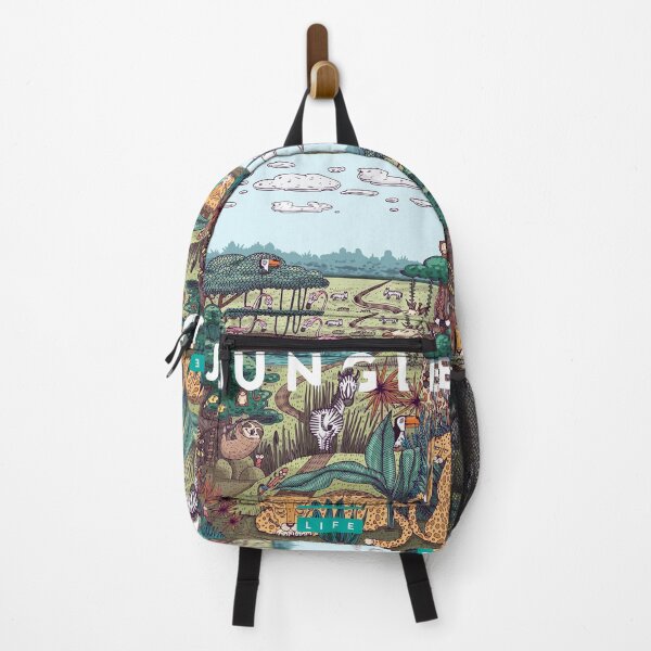 Item preview, Detailed Colorful Vector Illustration Wild Life Jungle with Different Animals Birds Plants designed and sold by Peekonet.