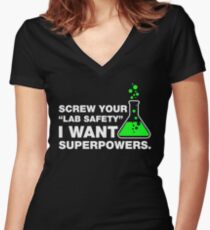 Funny Lab Safety Science Geek Humor T-shirt Women's Fitted V-Neck T-Shirt