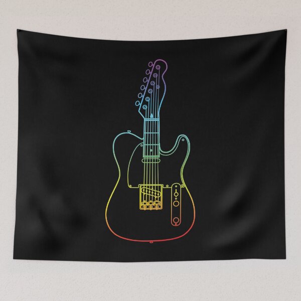 Artikelvorschau, Drei Bünde T-Style E-Gitarre Bunte Kontur entworfen und verkauft von nightsworthy.
